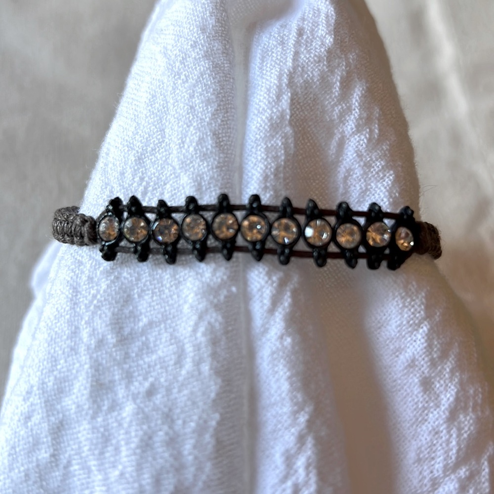 Gloriana Crystal and Macrame bracelet